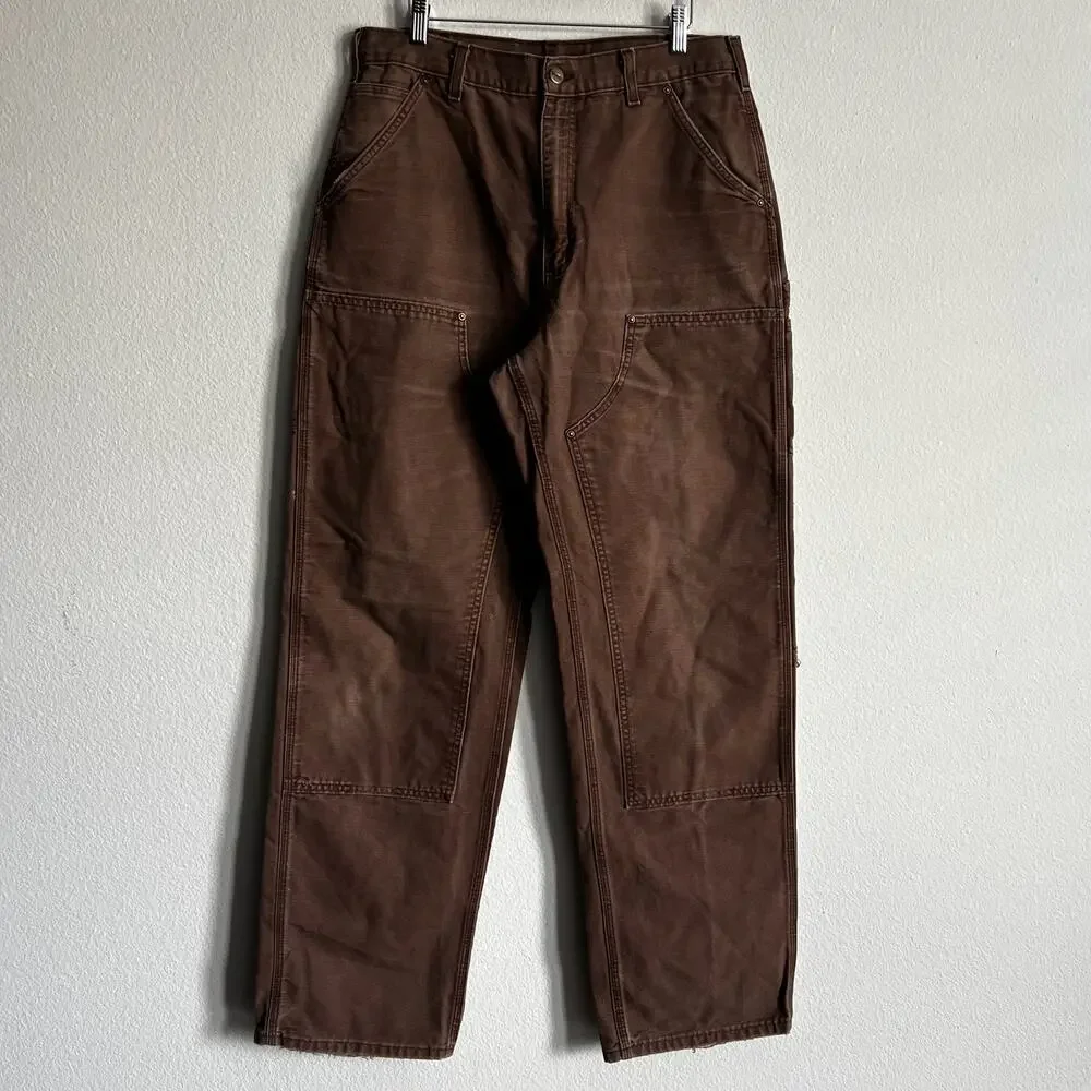 Carhartt B136 CHT brown double knee work wear carpenter pants